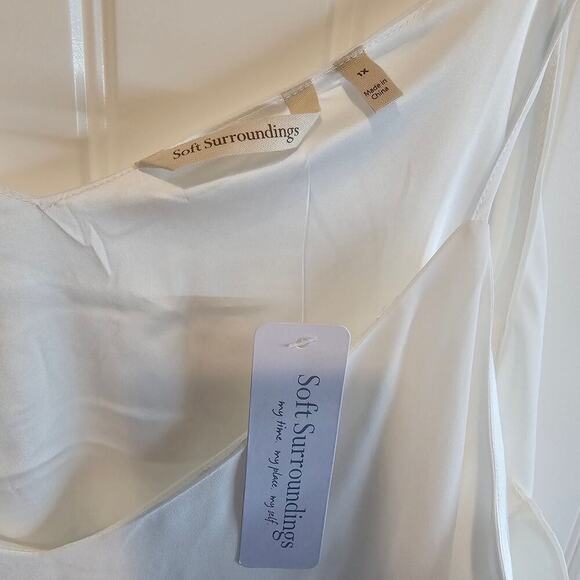 Soft Surroundings Cami Womens 1X White Sleeveless Top Neutral Minimalist Layered - Picture 4 of 8